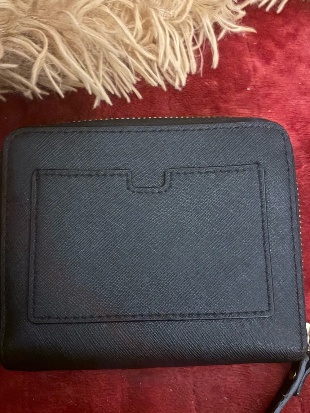 kate spade Black Textured Zip-Around Wallet with Gold Plaque - Picture 3 of 7